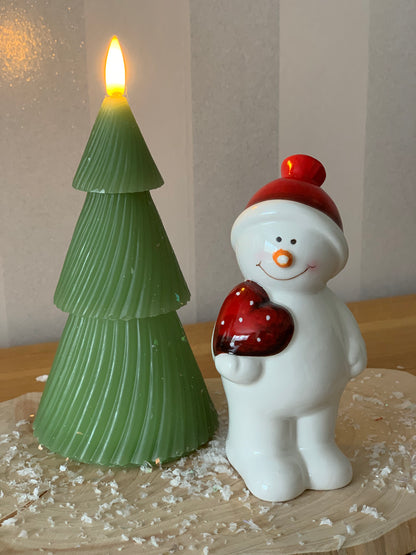 Christmas Snowman with Red Heart