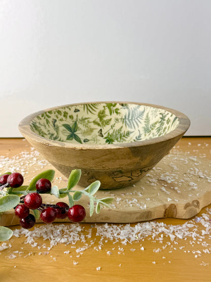 Wooden Fern Print Serving Bowl