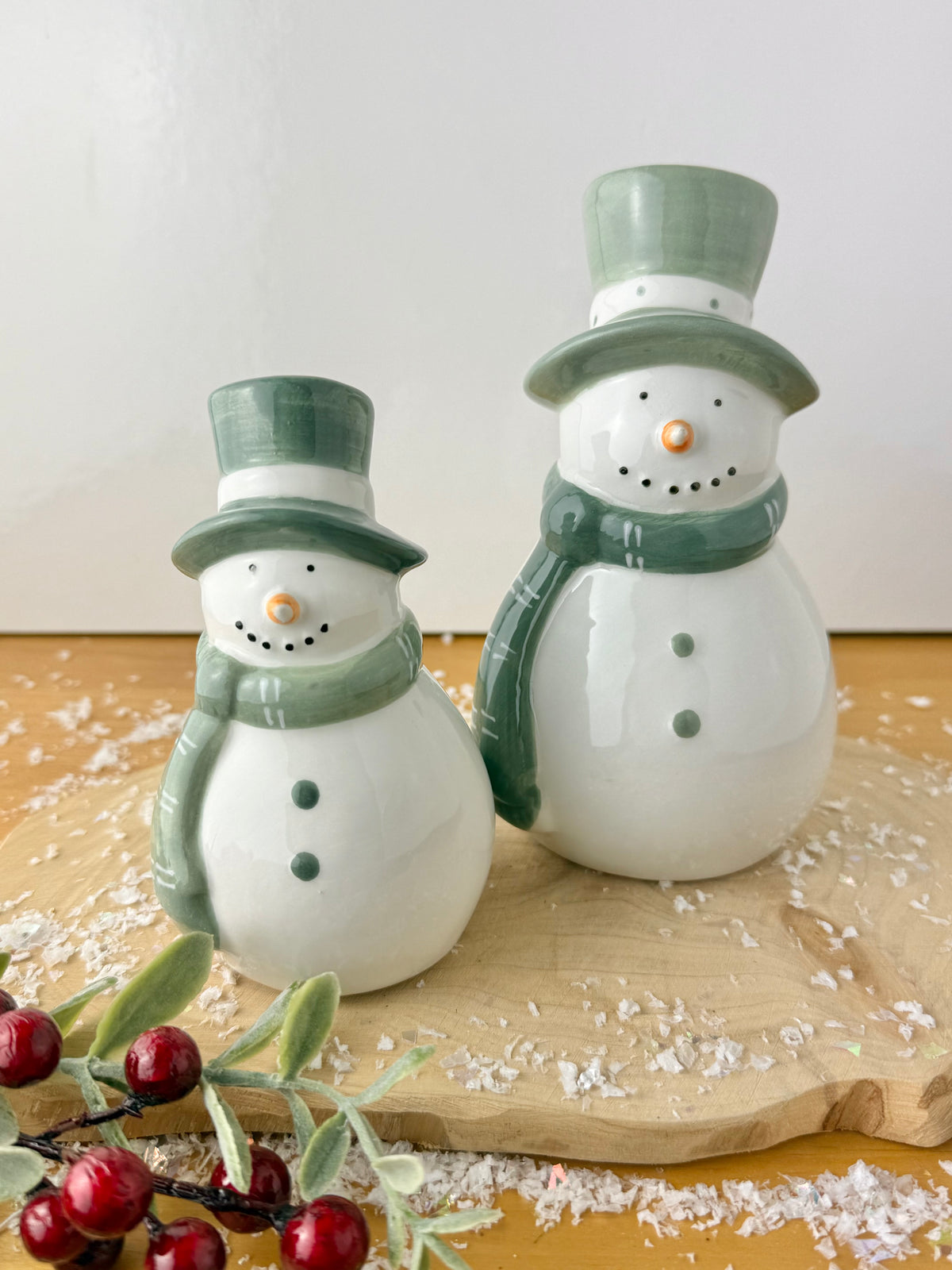 Green & White Snowman