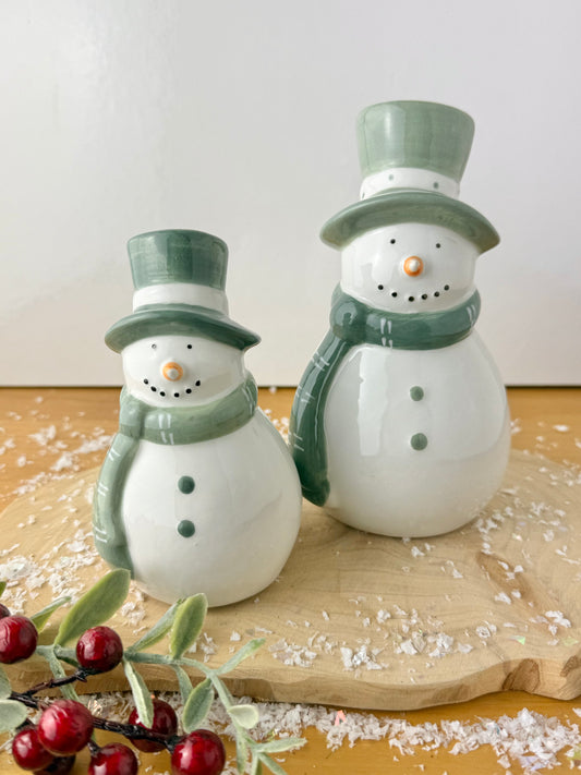 Green & White Snowman