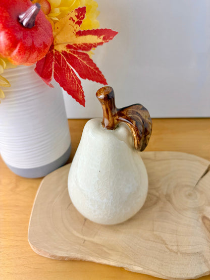 Ceramic Glazed Apple & Pear Ornaments