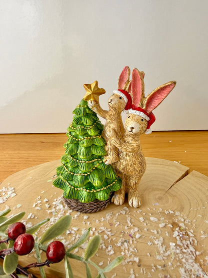 Jasper Rabbit & Bonnie decorating the Christmas Tree