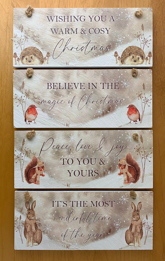 Woodland Animal Slate Signs