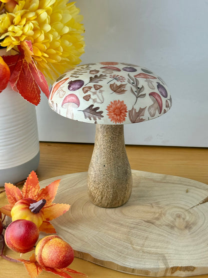 Wooden Autumnal Mushroom - 2 sizes