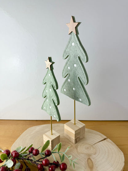 Felt Christmas Trees - Light Green Pair