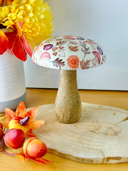 Wooden Autumnal Mushroom - 2 sizes