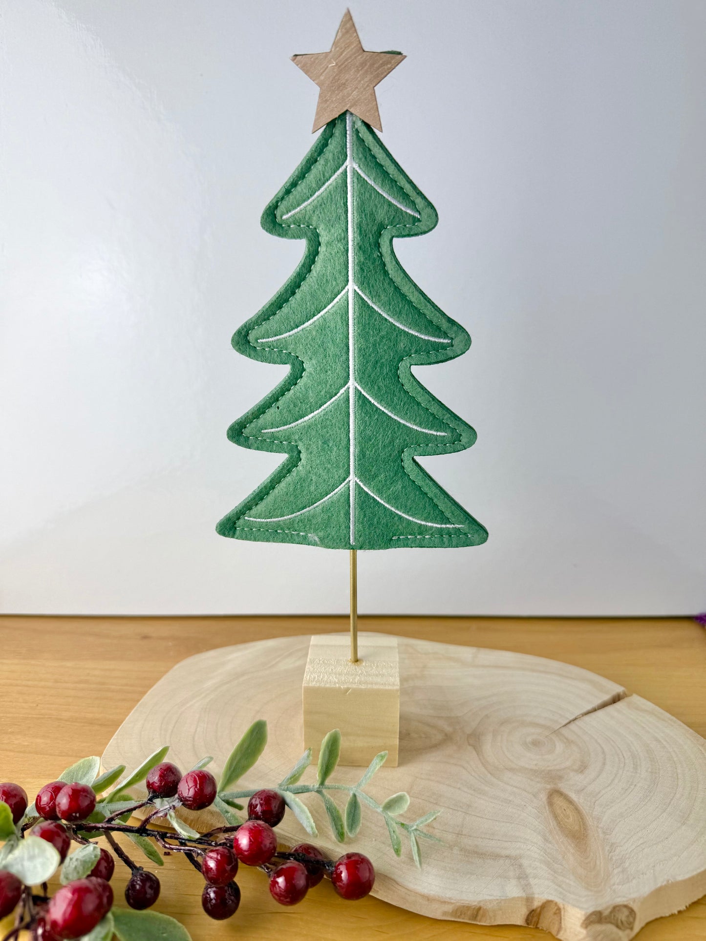 Felt Christmas Trees - Dark Green Pair