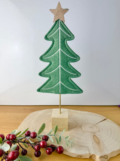 Felt Christmas Trees - Dark Green Pair