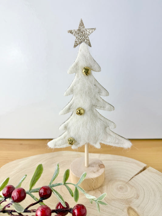 Felt Christmas Tree - Cream & Gold