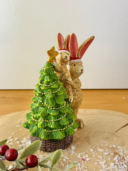Jasper Rabbit & Bonnie decorating the Christmas Tree