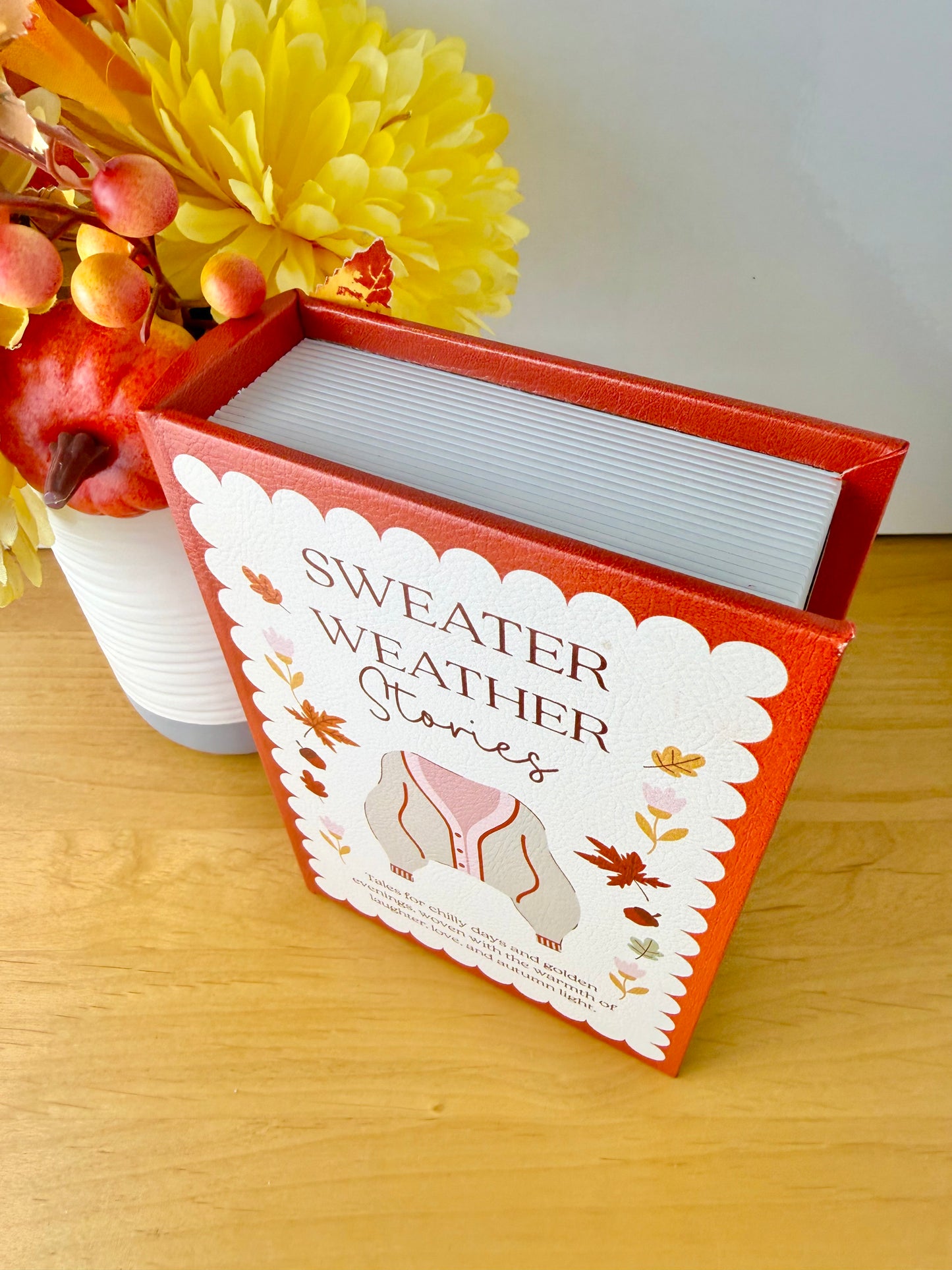 Cosy Chapter Wooden Book Box - Sweater Weather Stories