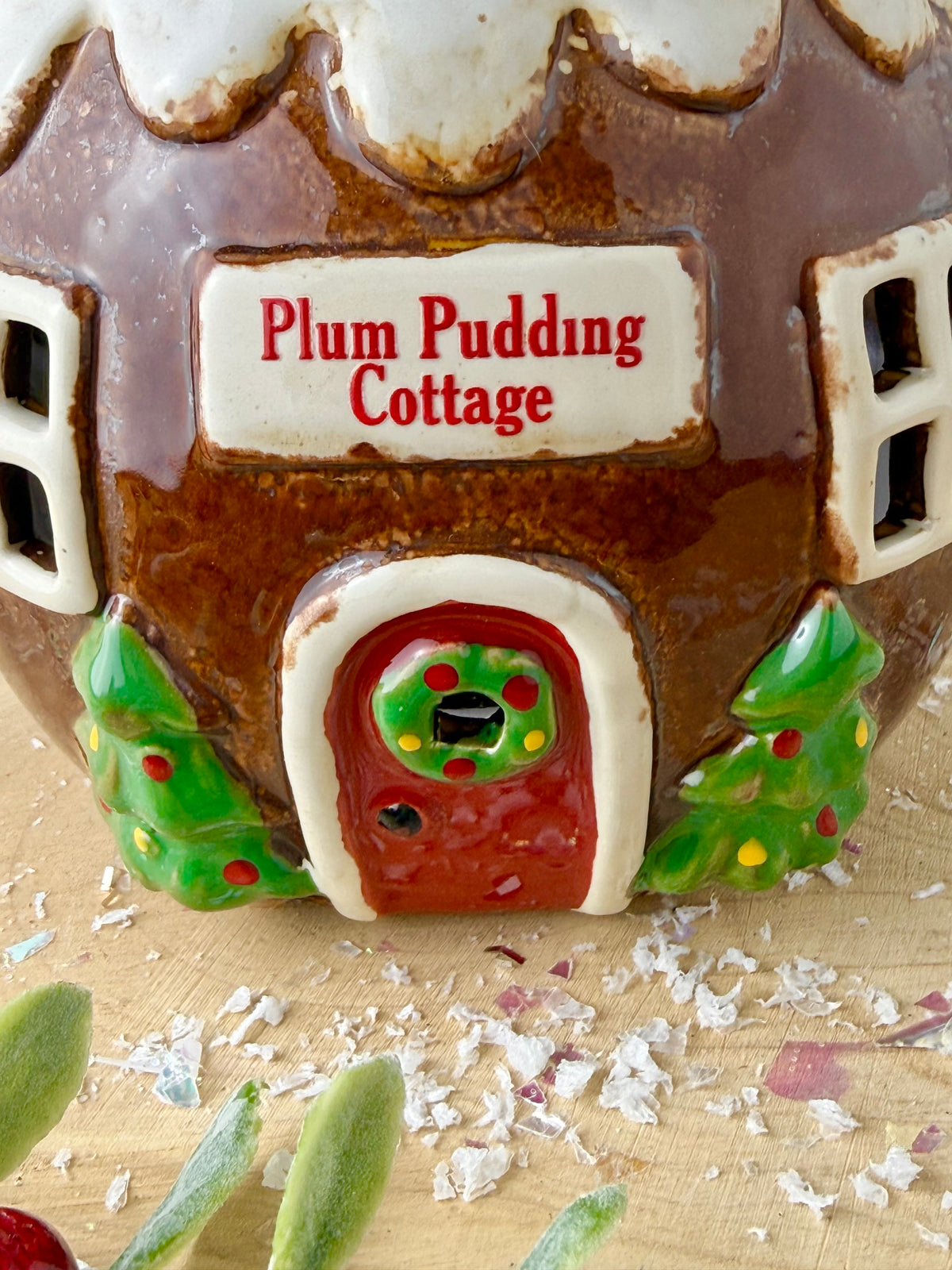 Village Pottery Christmas Plum Pudding Cottage