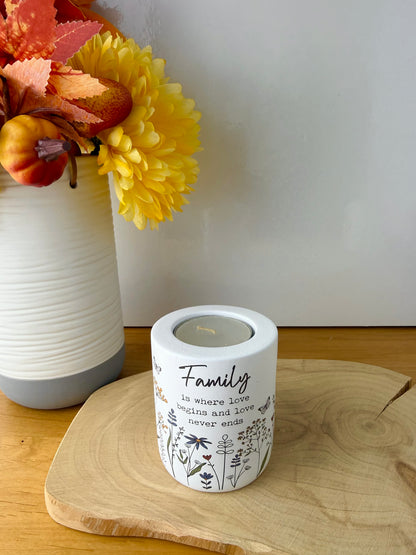 Flower Meadow Tealight Holder - Family or Home