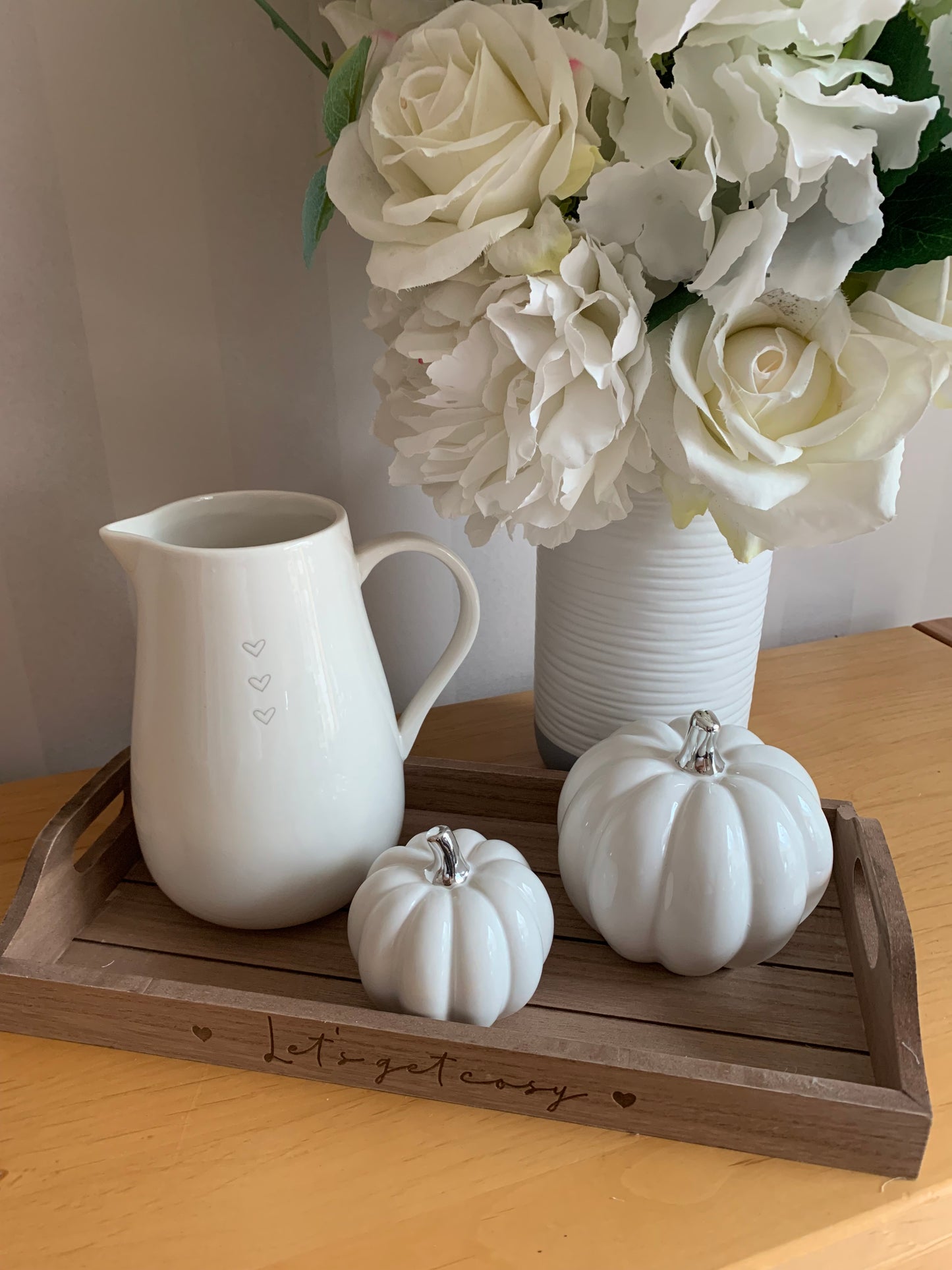 White Pumpkin with Silver stalks