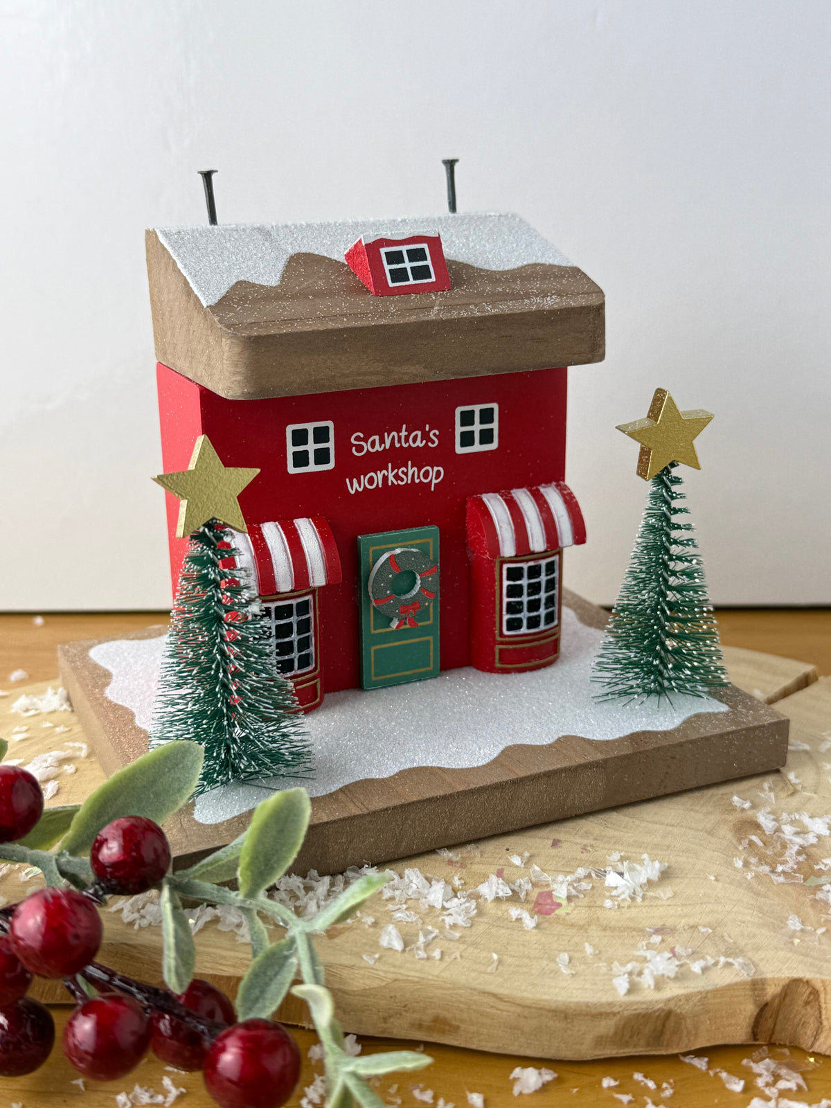 Winter Wonderland Santas Toyshop Wooden House