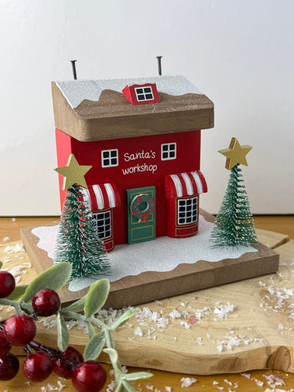 Winter Wonderland Santas Toyshop Wooden House