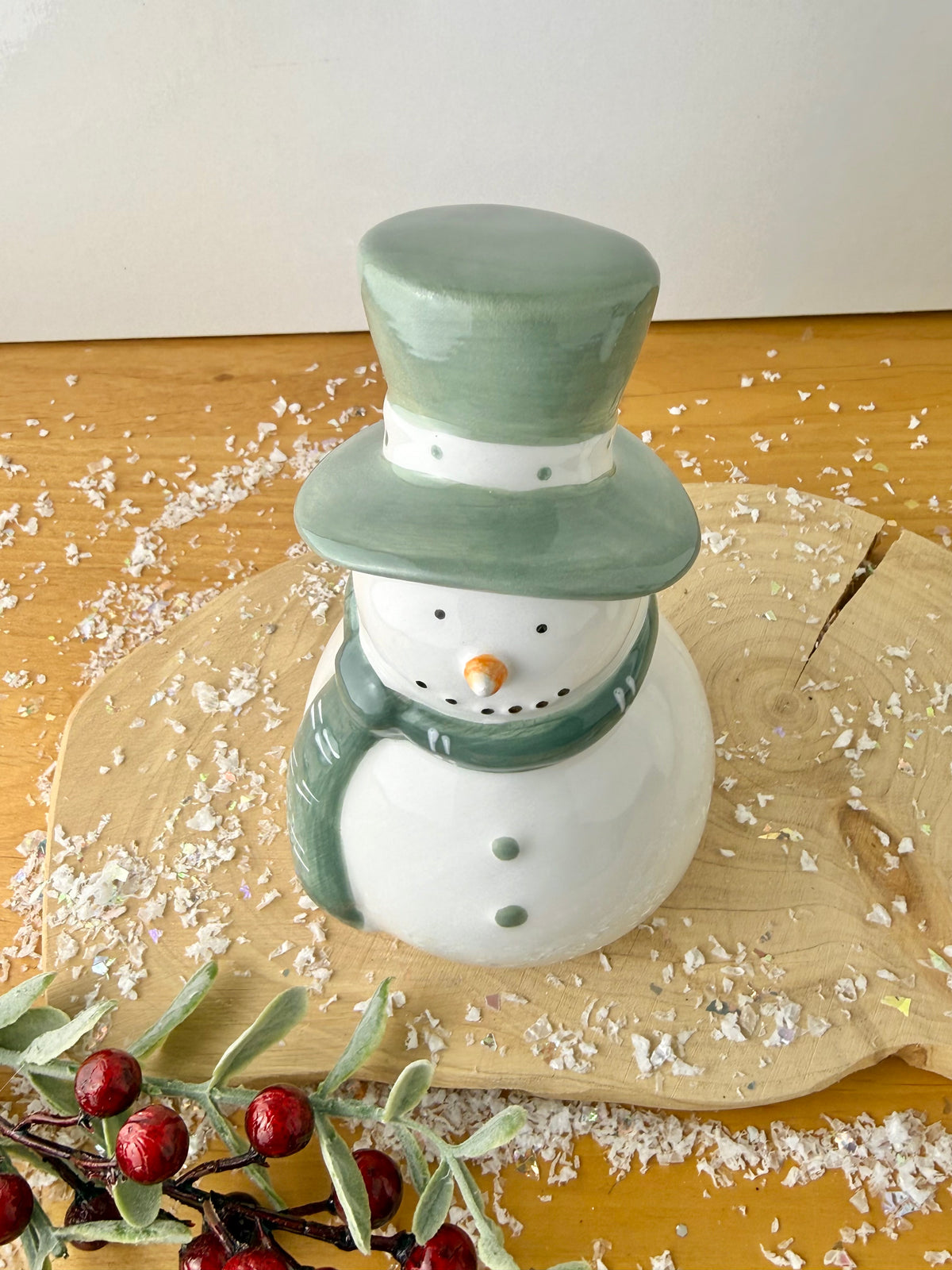 Green & White Snowman