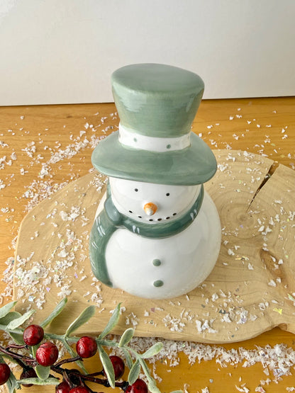 Green & White Snowman