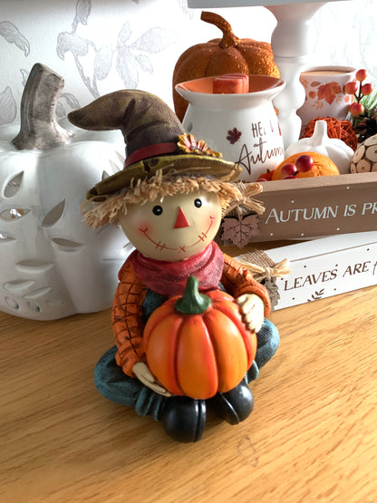 Harvest Scarecrow with Pumpkin