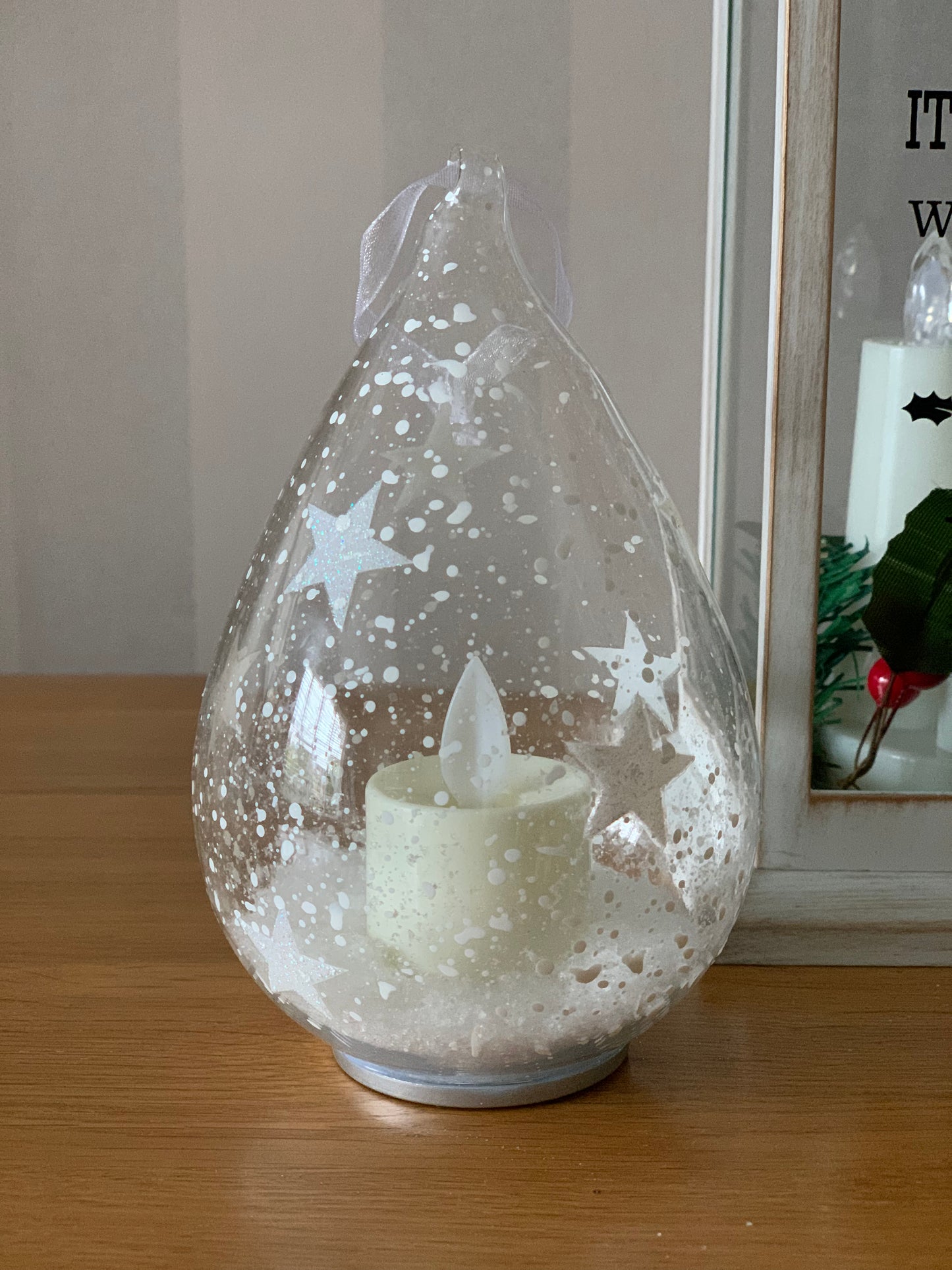 Christmas Candle Teardrop Bauble