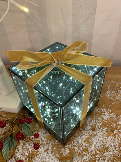 Christmas Acrylic Parcel with LED lights - Gold