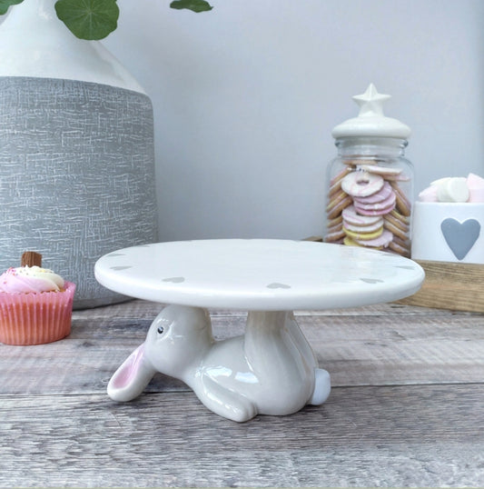Ceramic Rabbit 6" Grey Cakestand / Display Plate