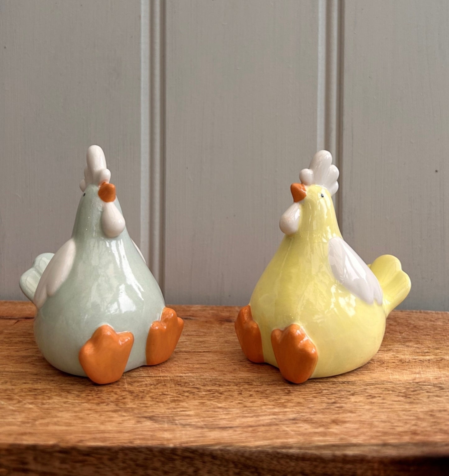 Porcelain Sitting Chickens