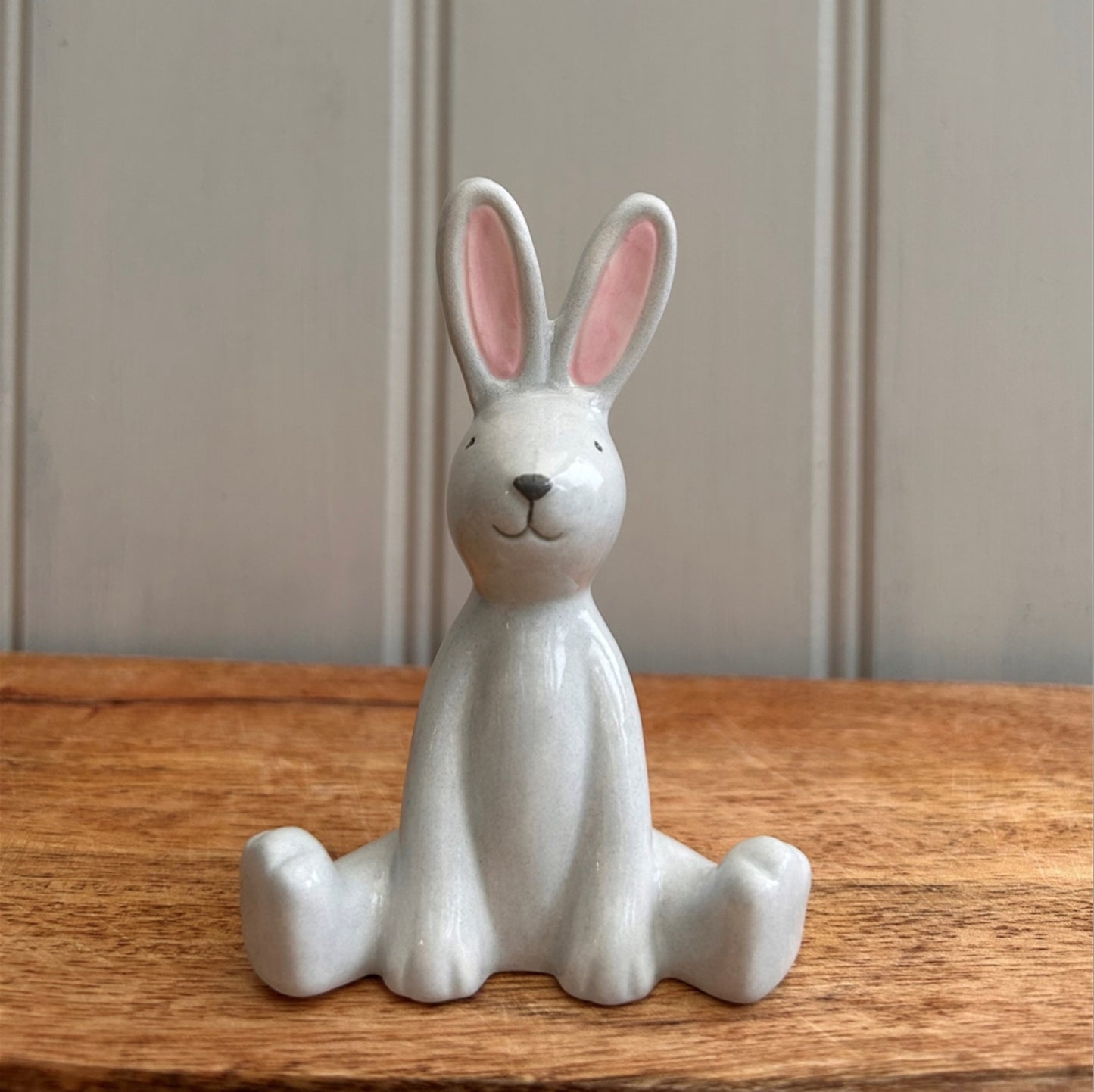 Sitting Porcelain Pale Grey Bunny