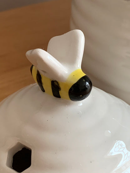 Bee Happy Ceramic Wax Burner - White