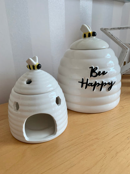 Bee Happy Ceramic Storage Jar