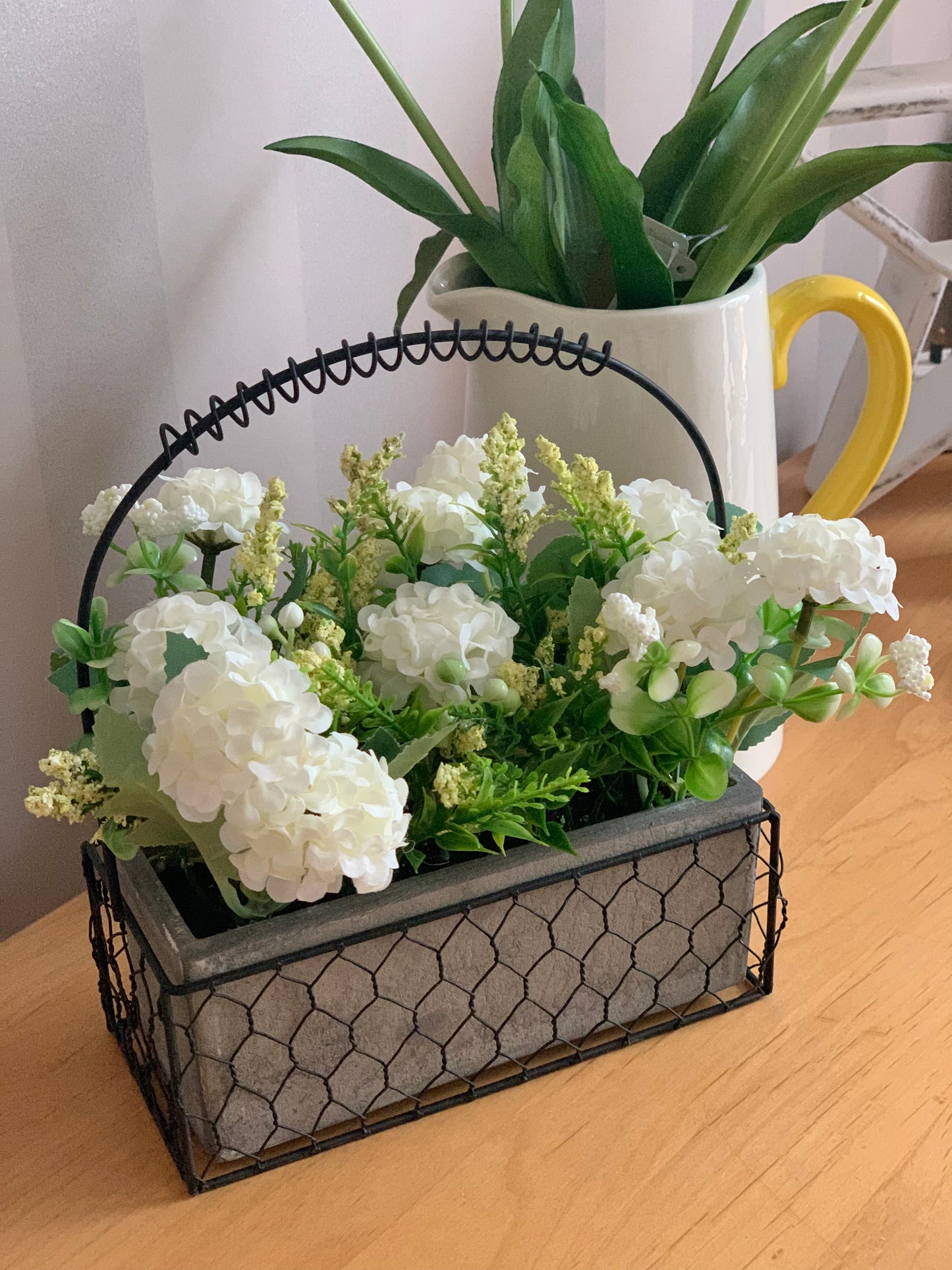 White Rhododendron Basket