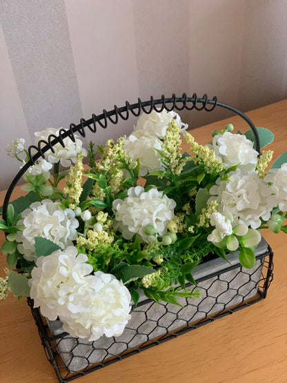 White Rhododendron Basket