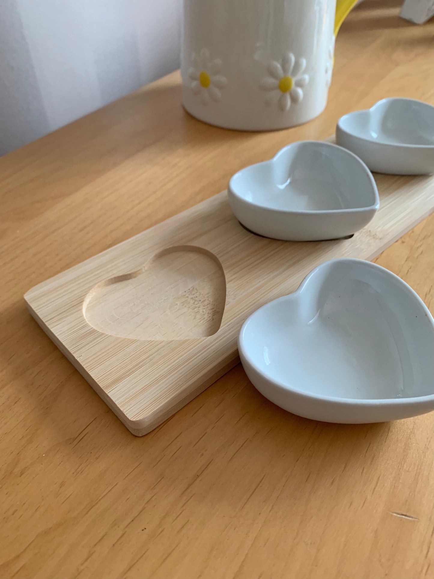 Serving Tray with 3 heart dishes