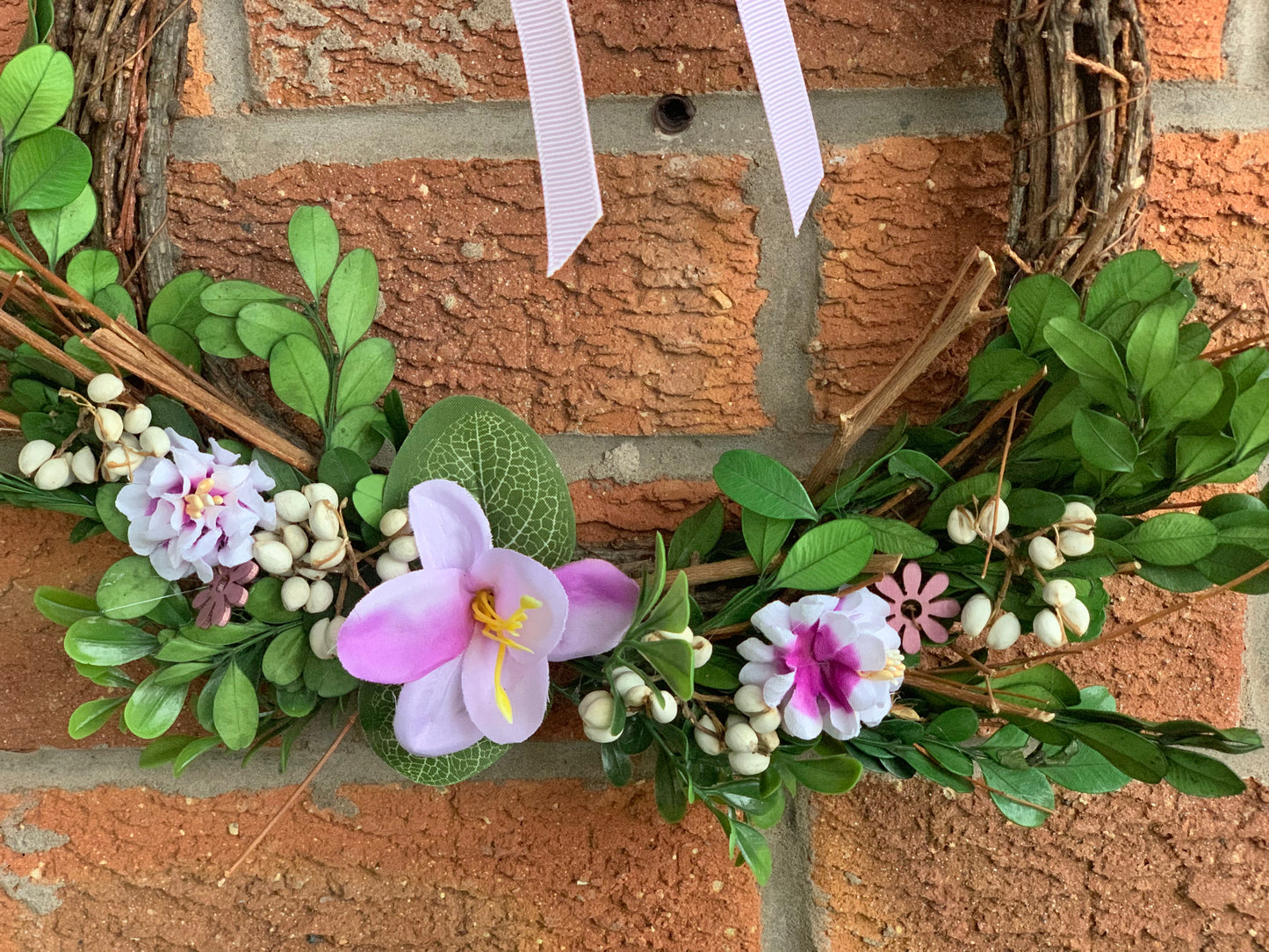 Purple Floral and Greenery Spring Wreath