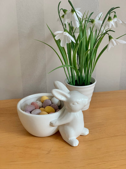 Ceramic Rabbit Snack Bowl/Trinket Dish