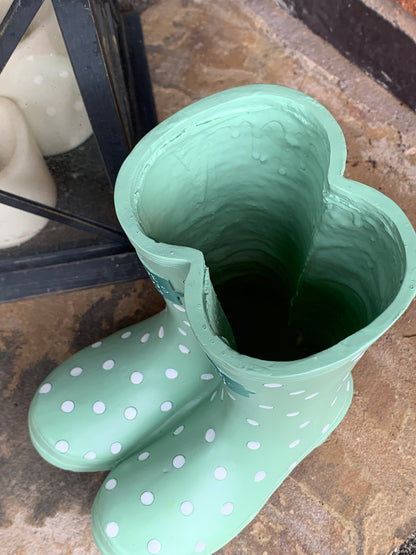 Green Welly Boot Planter