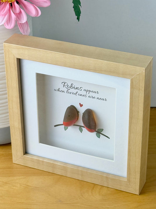 Pebble Frame - Robins appear when loved ones are near