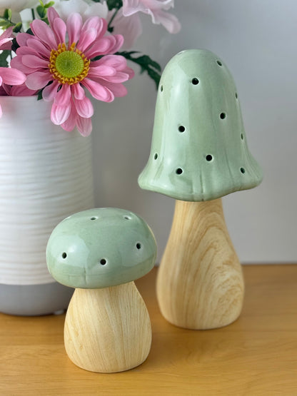 Mushroom Glow Lamp - Sage