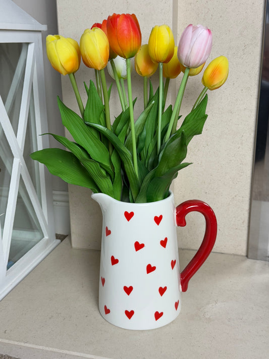 Heart print Flower Jug