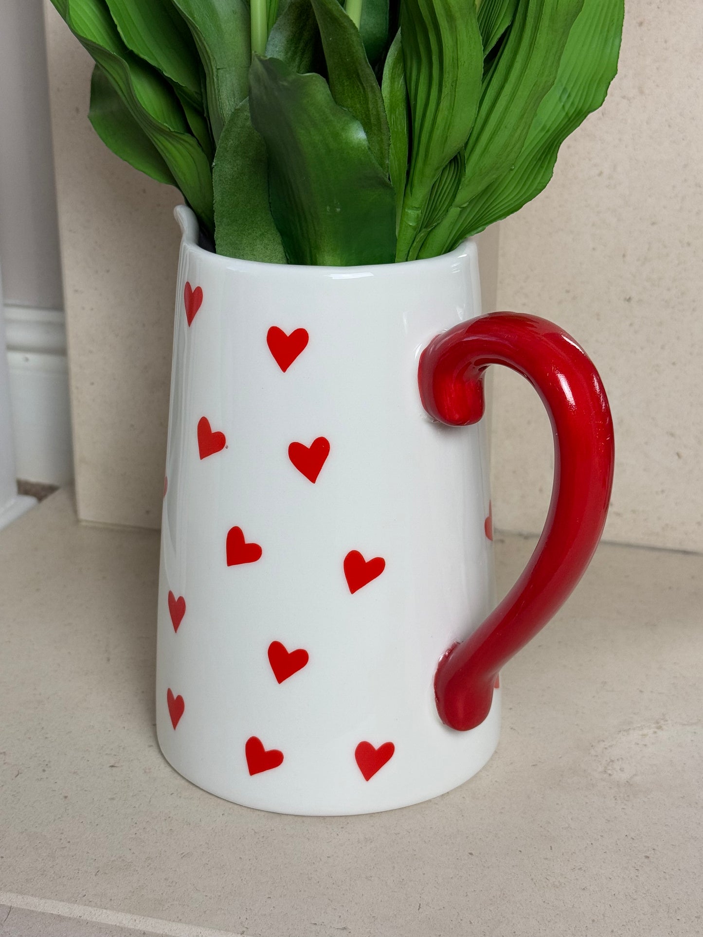 Heart print Flower Jug