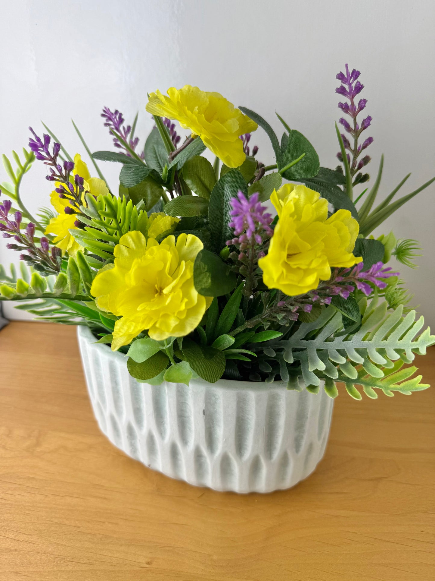 Yellow Forever Flower & foiliage display within plant pot