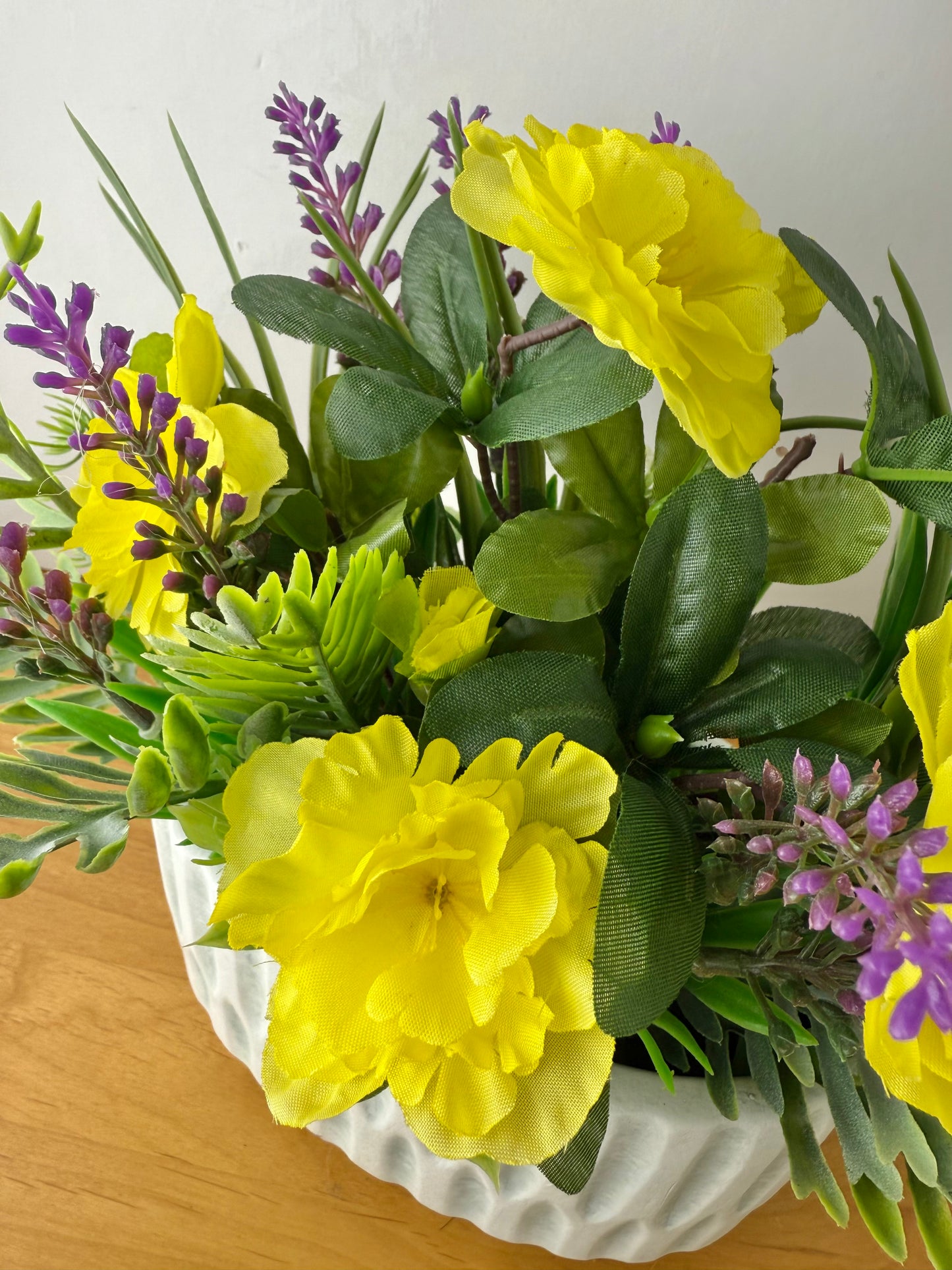 Yellow Forever Flower & foiliage display within plant pot
