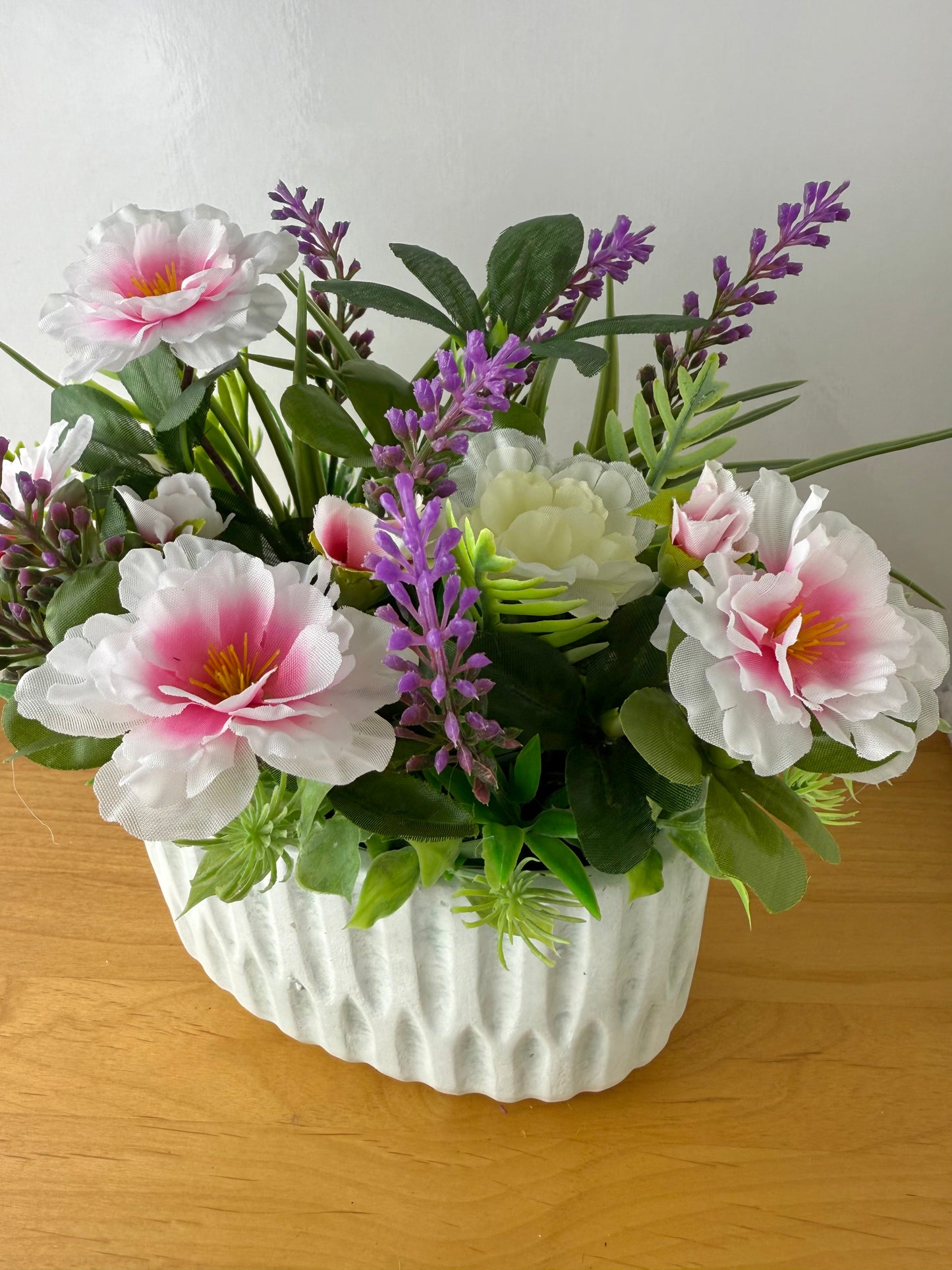Pink Forever Flower & foiliage display within plant pot