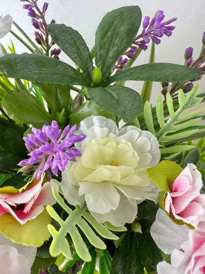 Pink Forever Flower & foiliage display within plant pot