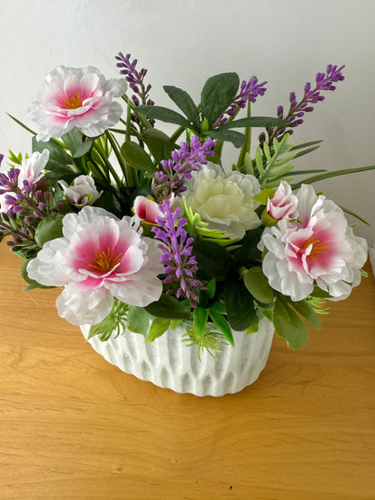 Pink Forever Flower & foiliage display within plant pot