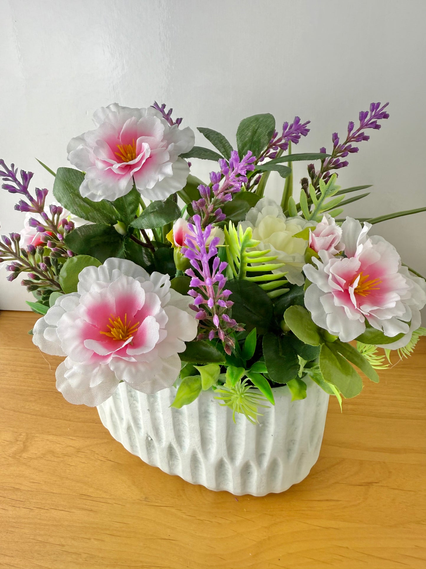 Pink Forever Flower & foiliage display within plant pot
