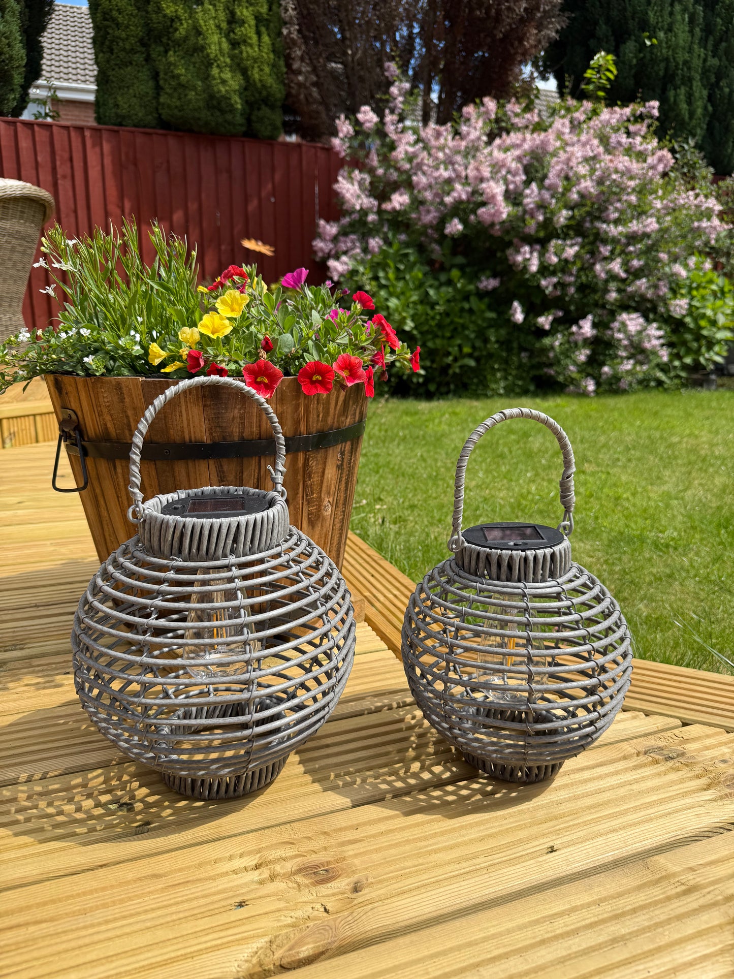 Solar LED Lantern Grey Large