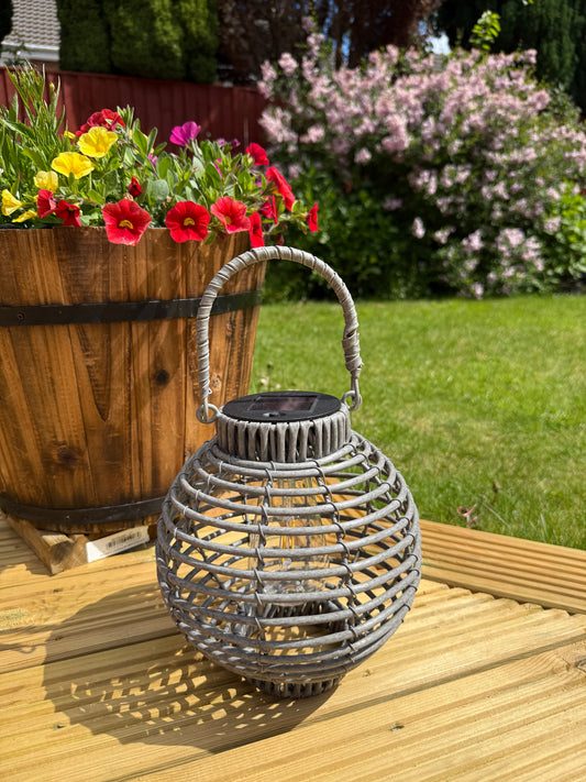 Solar LED Lantern Grey Small