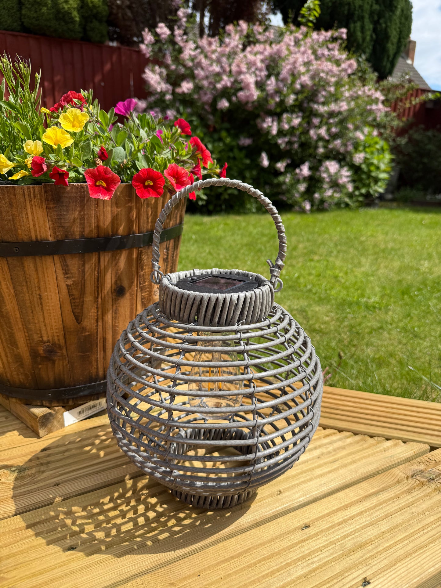 Solar LED Lantern Grey Large