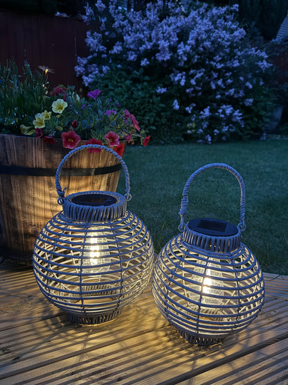 Solar LED Lantern Grey Large